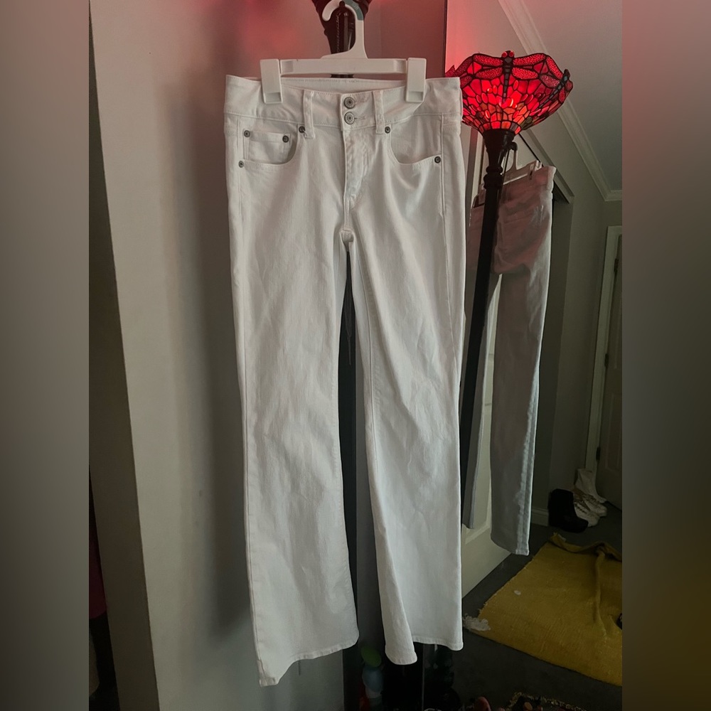 American Eagle ae artist flare jeans white size 2 short